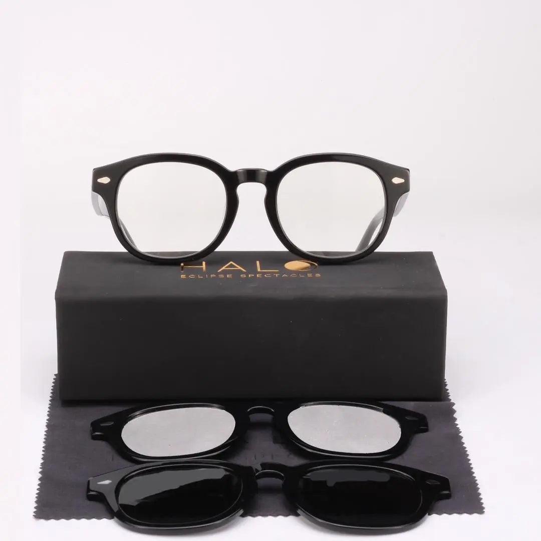 Macro close-up of the Helios 01 solar eclipse glasses 12-layer carbon-infused PET filter lens